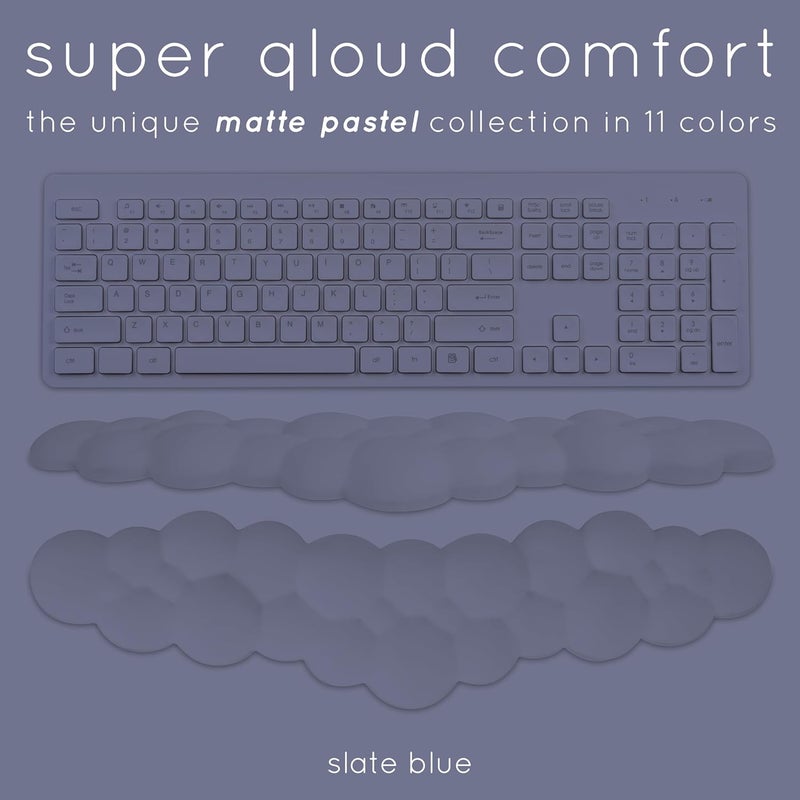 Create-ables Qloud Cloud Wrist Rest Keyboard Wrist Rest for Computer Keyboard Pad, Cloud Keyboard Wrist Rest, Wrist Pad for Keyboard, Memory Foam, Non Slip Base, Comes with Mouse Pad - Slate Blue - Image 3